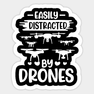 Easily Distracted By Drone Vintage Sticker